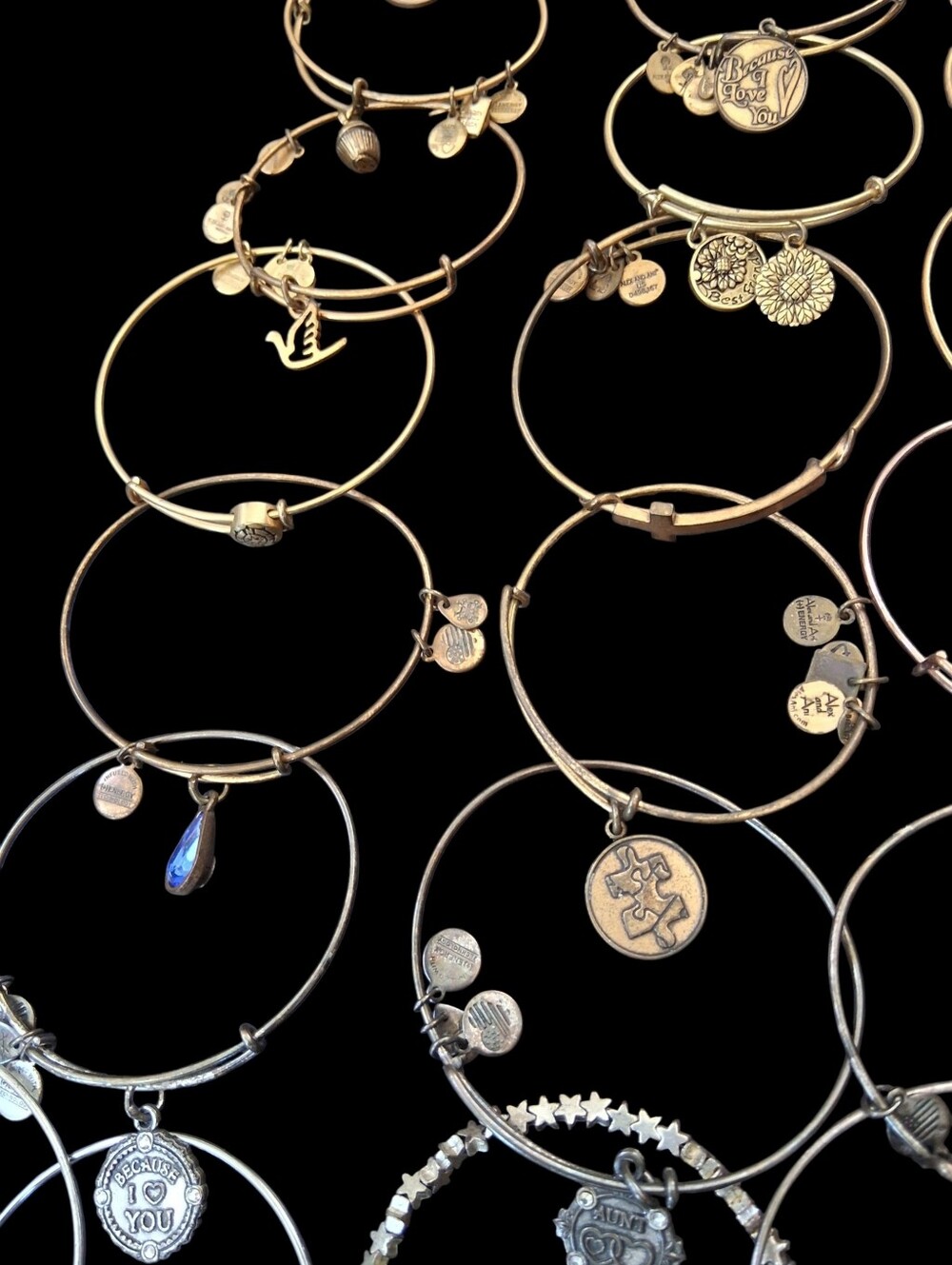 50 Alex and Ani Bracelet Lot Disney Charm Bangles Mixed Styles AS-IS Reseller - Picture 9 of 16